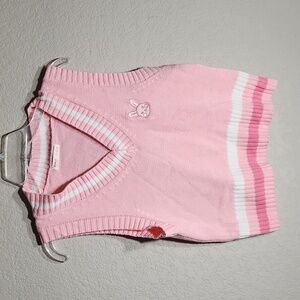 Rumwe Sweater Womens Size 8 To 10 Bunny Vest Pullover Light Pink White